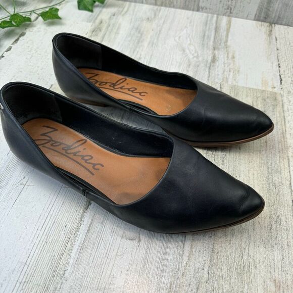 Zodiac Hill Pointed Toe Ballet Black Flat size 9 - Picture 2 of 9
